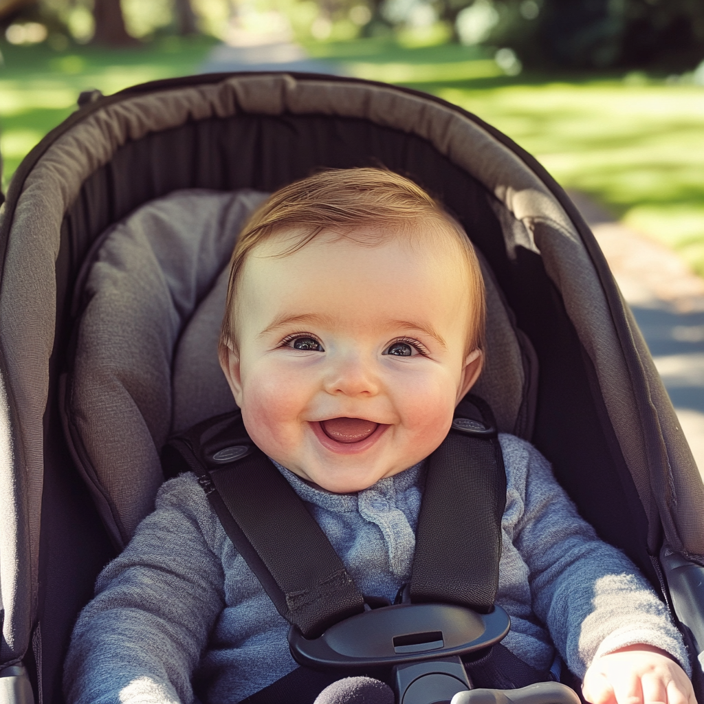 Un bébé garçon dans une poussette | Source : Midjourney