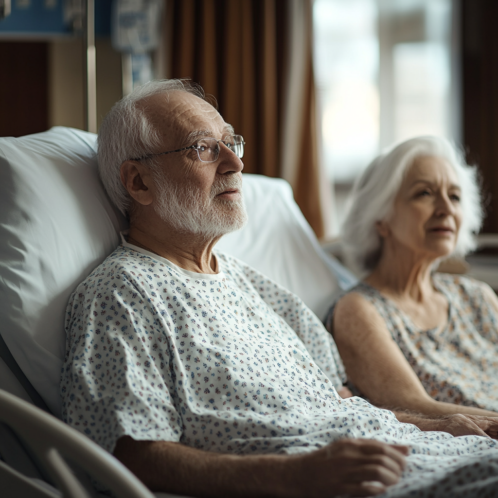 Couple de seniors en pleine conversation | Source : Midjourney