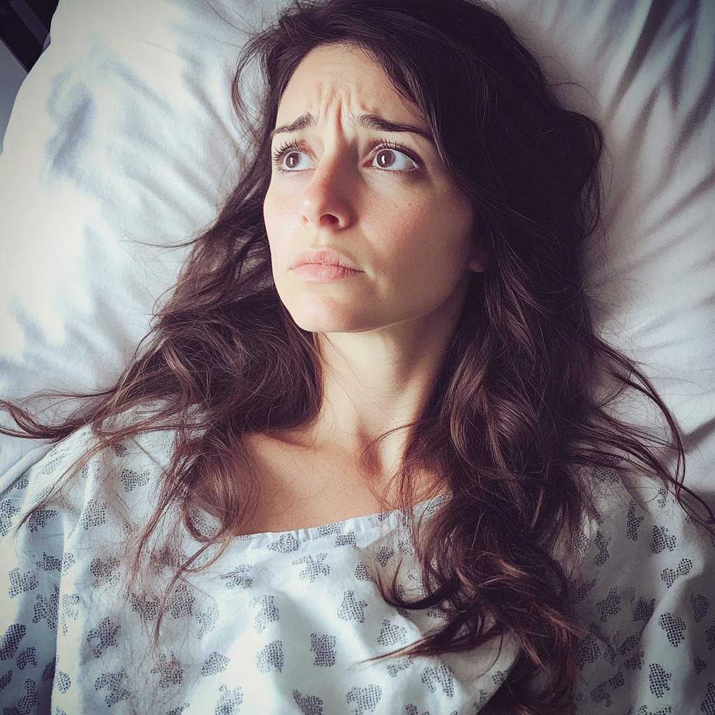 Une femme allongée dans un lit d'hôpital | Source : Midjourney