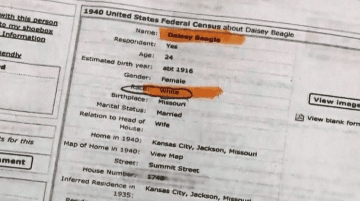 Les documents de recensement prouvent que la mère de Verda Byrd était blanche | Photo : Youtube/USA TODAY