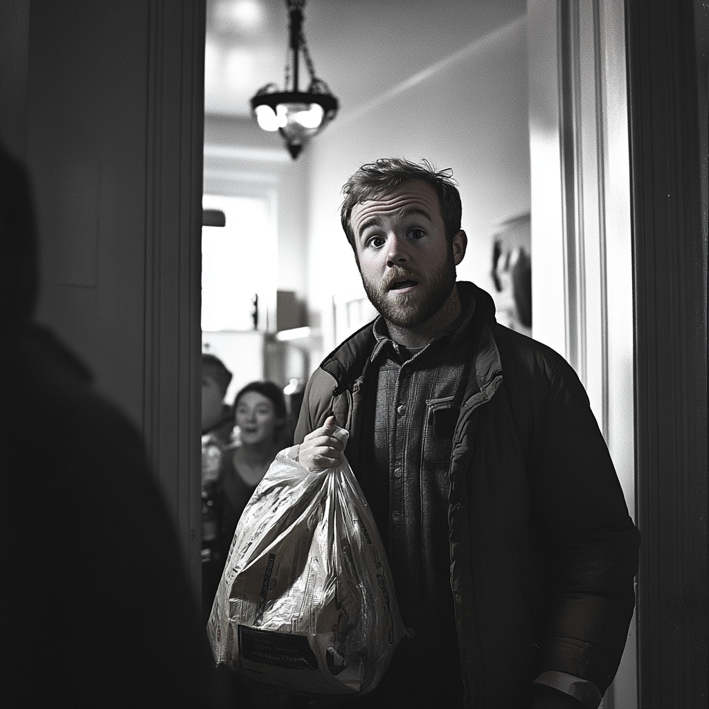 Un homme choqué lors d'une fête | Source : Midjourney