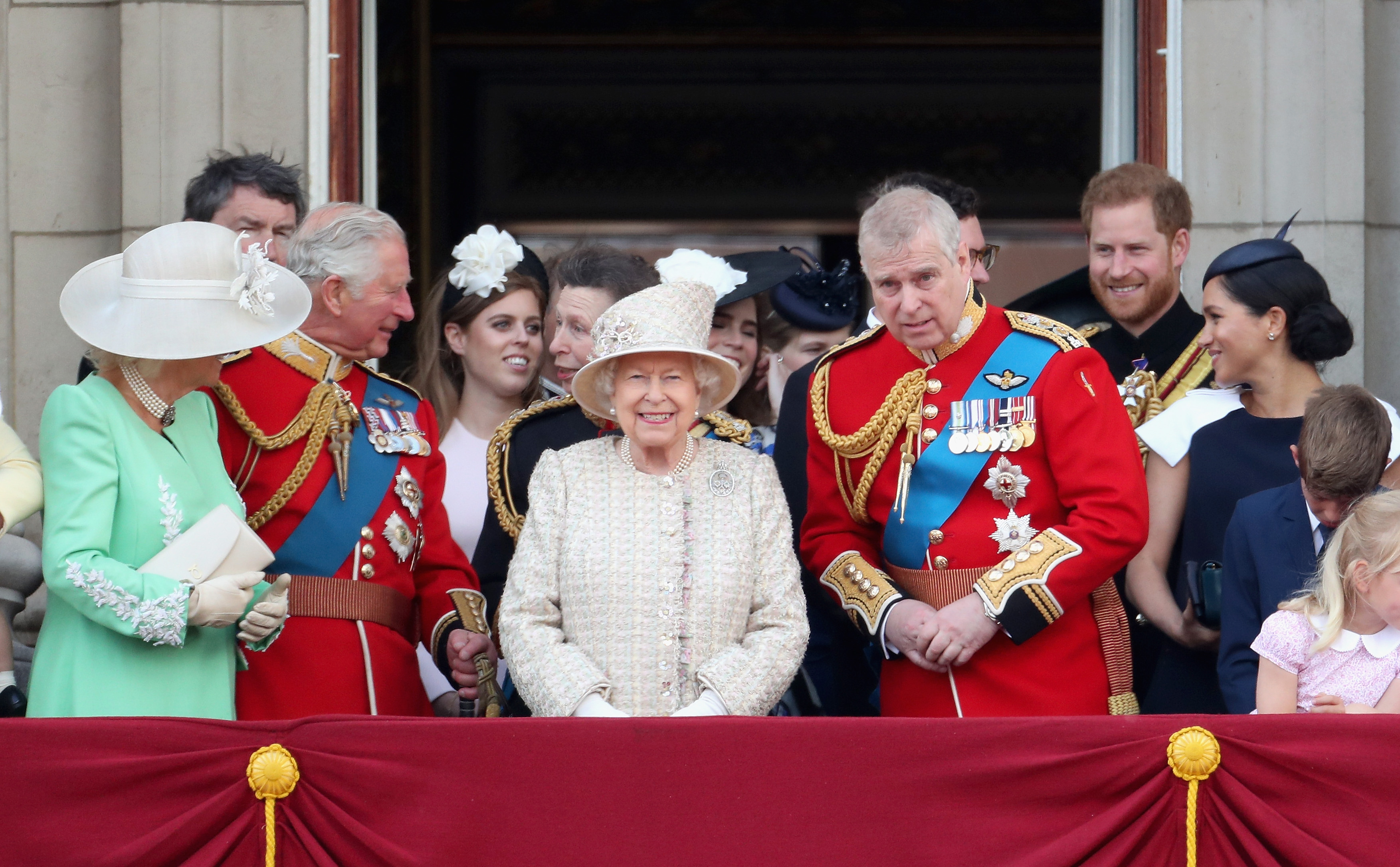 La famille royale pendant Trooping The Colour, le défilé annuel d'anniversaire de la reine, le 8 juin 2019, à Londres, en Angleterre. | Source : Getty Images
