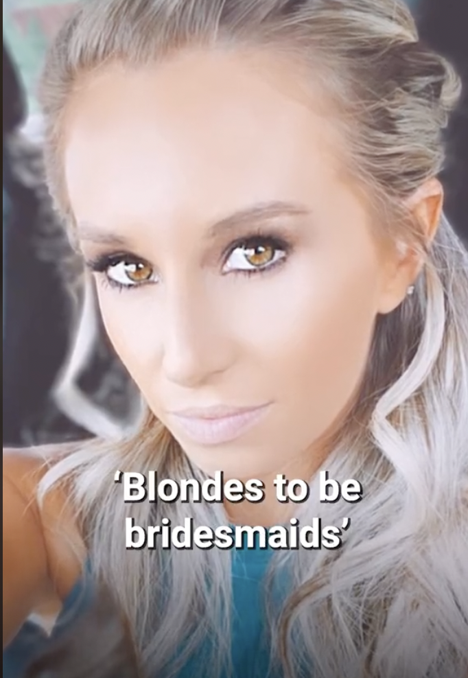 Capture d'écran de la première vidéo de Casey Costa où elle met en évidence le fait que son amie préfère les blondes comme demoiselles d'honneur | Source : tiktok/four.nine