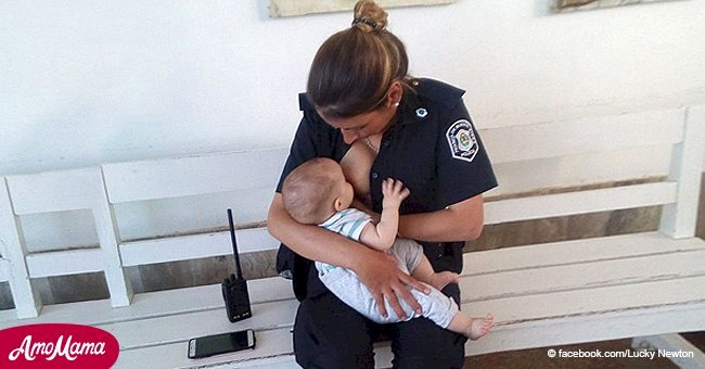 Une agente de police allaite un bébé après que ses parents se retrouvent à l'hôpital après un accident de voiture