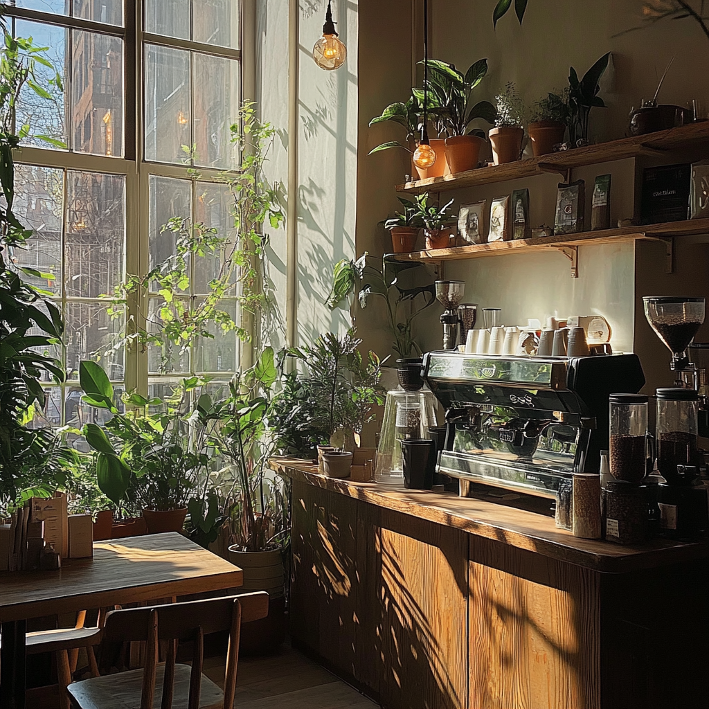 L'intérieur d'un café | Source : Midjourney