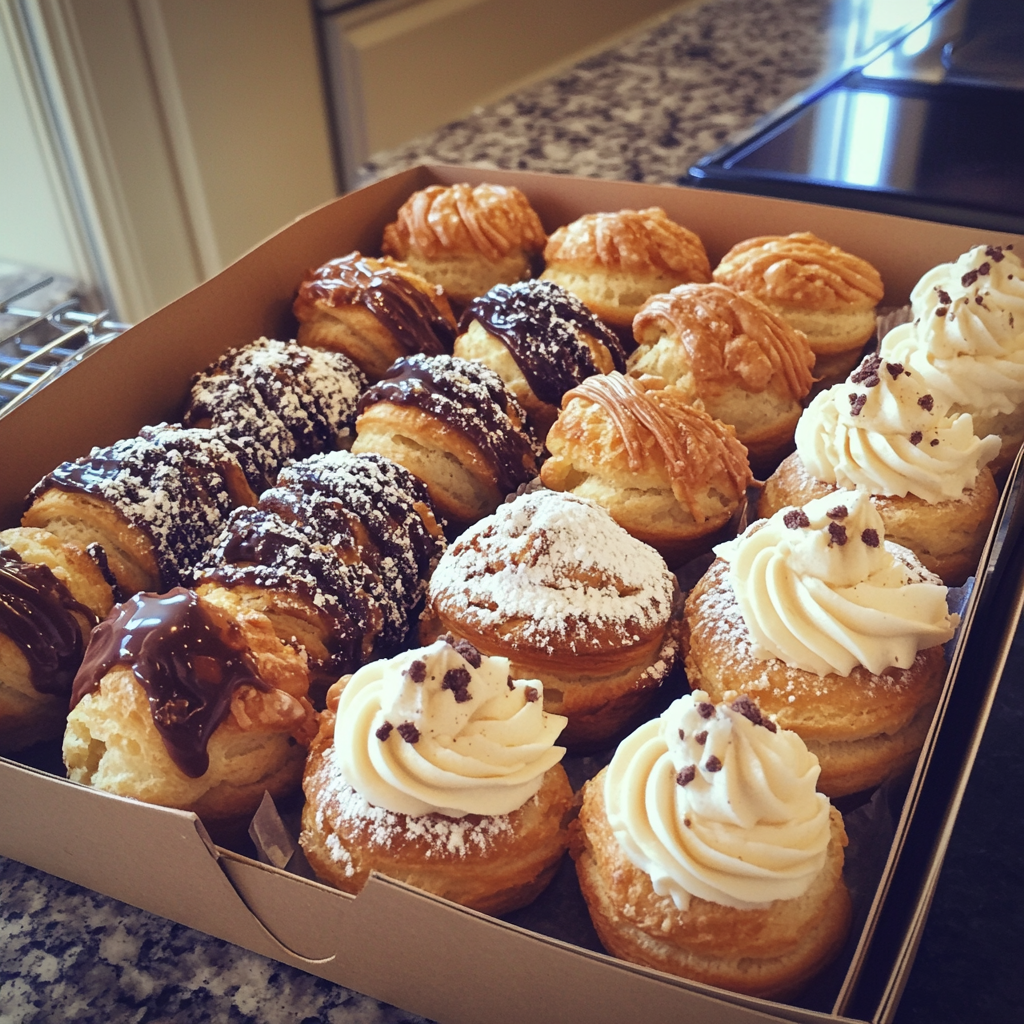 Une boîte de pâtisseries sur un comptoir | Source : Midjourney