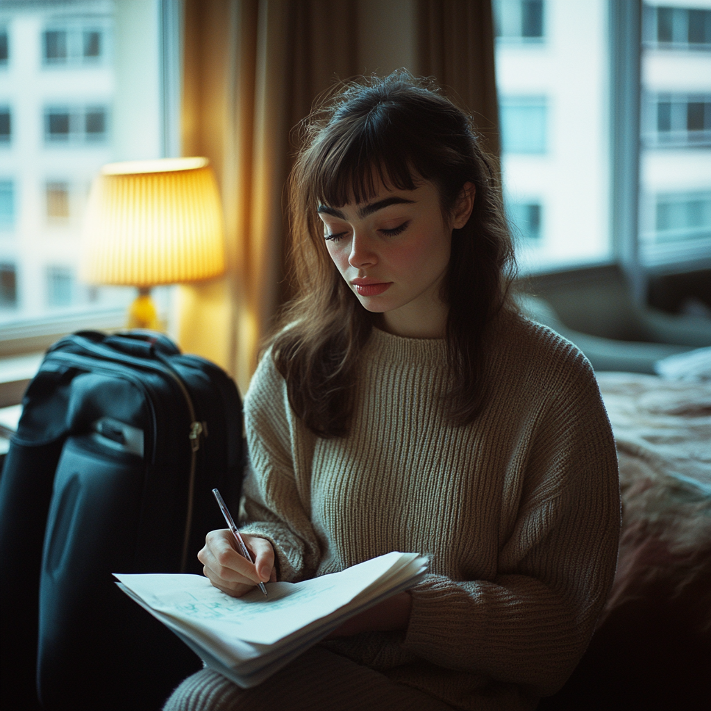 Une Sarah émue laisse un mot à Dan | Source : Midjourney