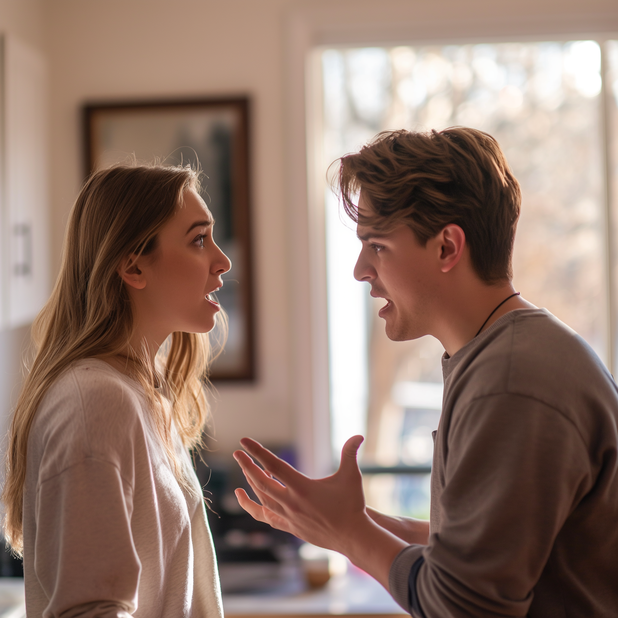 Un couple qui se dispute dans le salon | Source : Midjourney