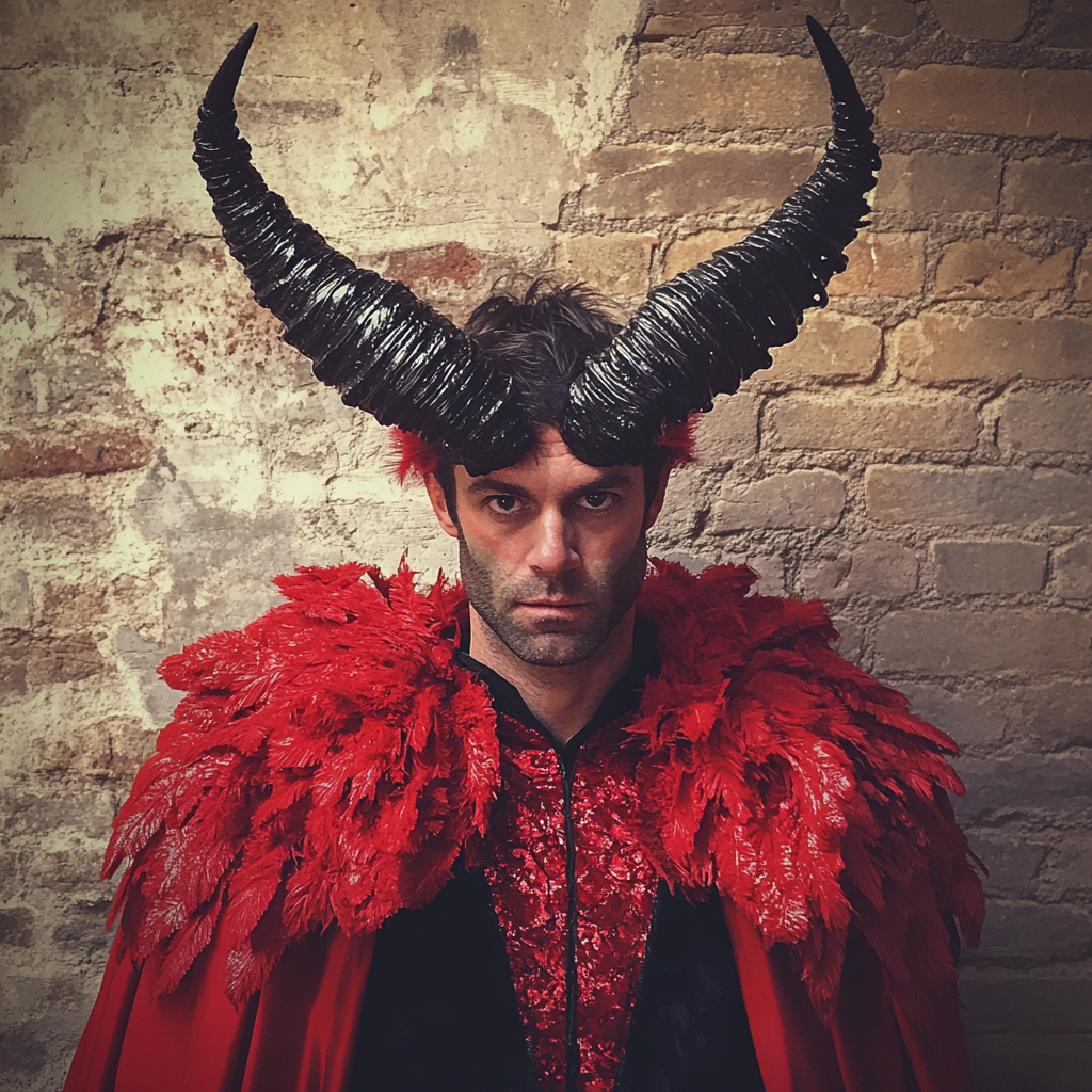 Un homme vêtu d'un costume de diable | Source : Midjourney