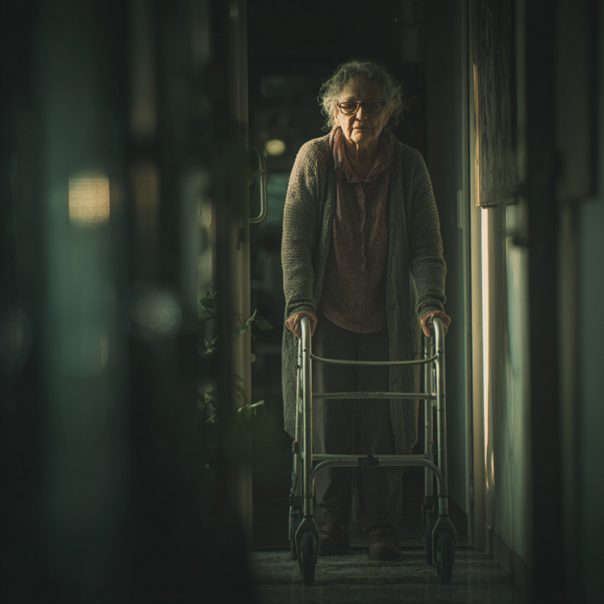 Une femme avec un déambulateur | Source : Midjourney