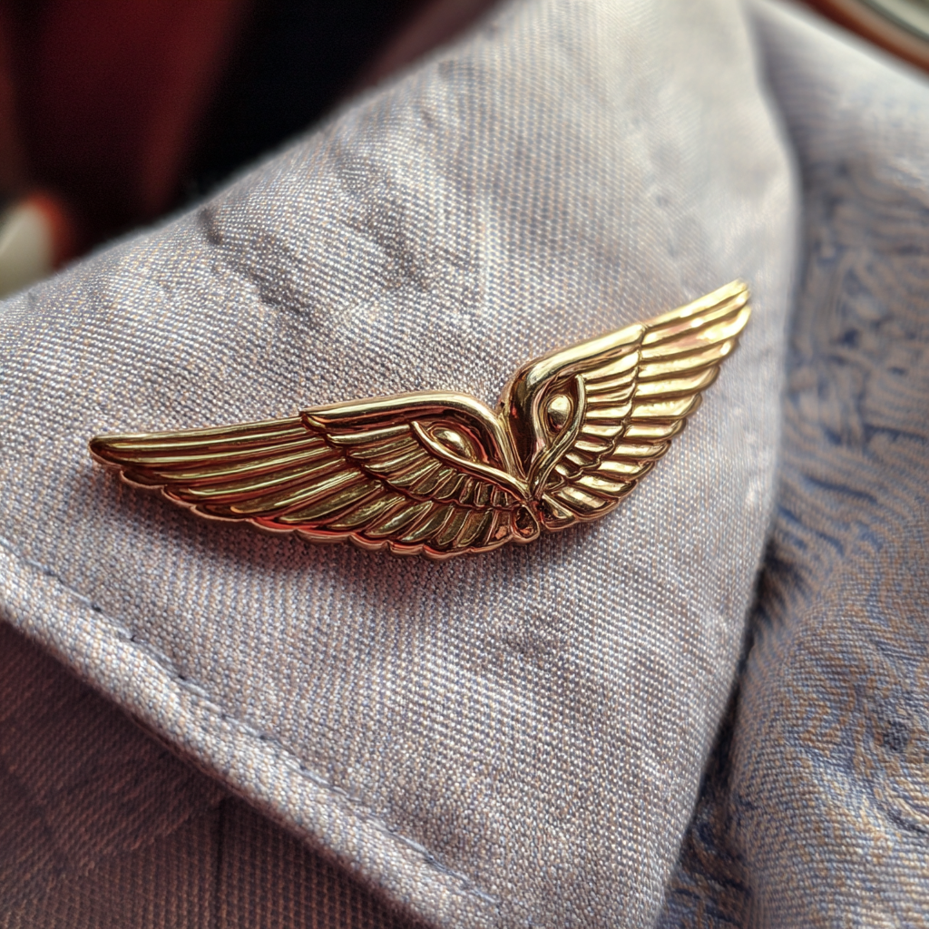 Gros plan sur une paire d'ailes dorées | Source : Midjourney