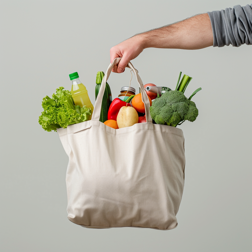 Une personne tenant un sac d'épicerie | Source : Midjourney