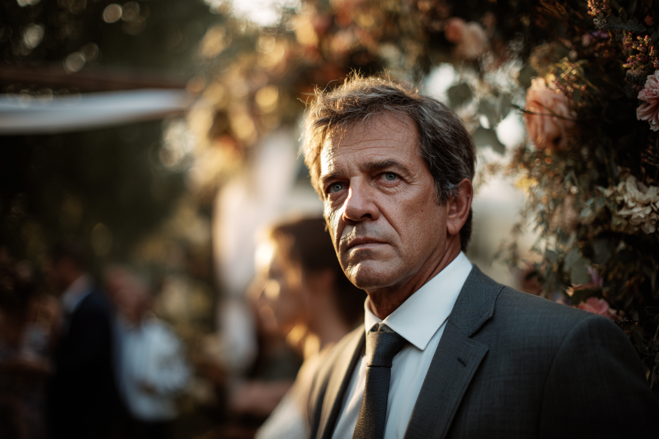 Un homme âgé lors d'un mariage | Source : Midjourney