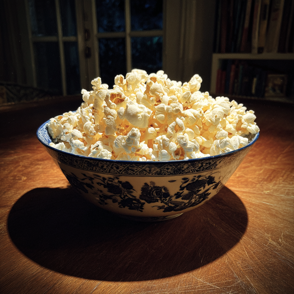 Un bol de pop-corn sur une table | Source : Midjourney