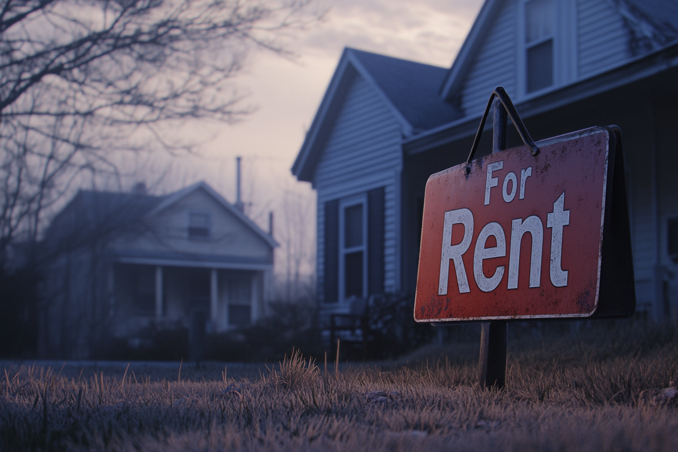 Un panneau de location devant une maison | Source : Midjourney