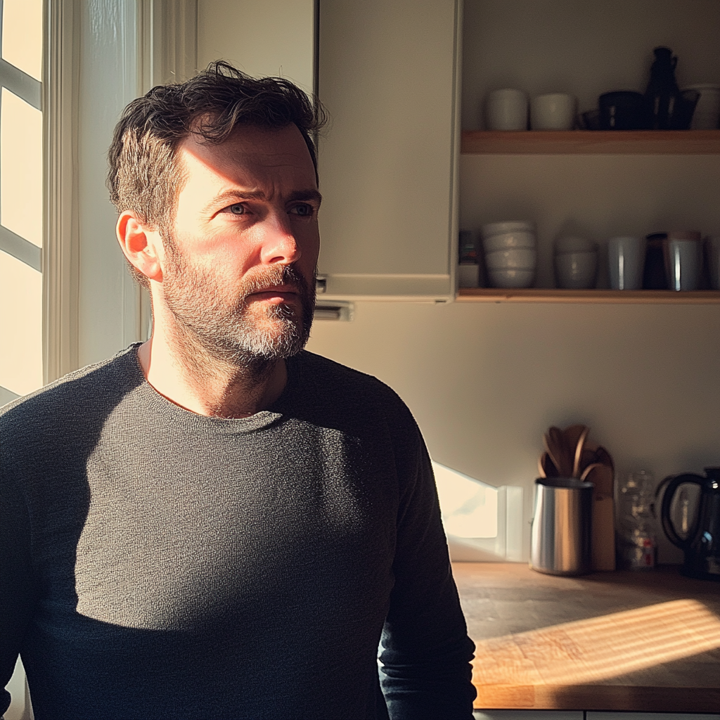 Un homme debout dans une cuisine | Source : Midjourney