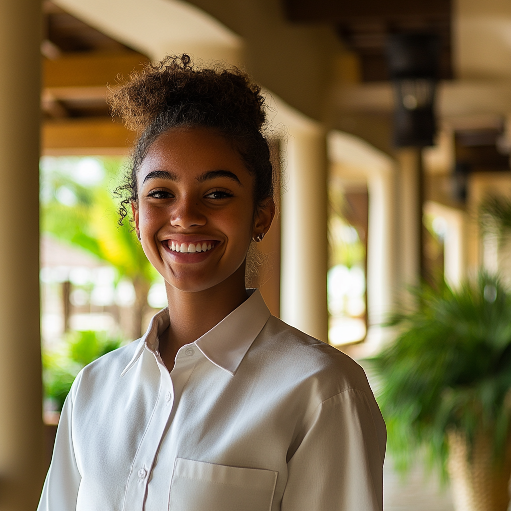 Un concierge souriant dans un hôtel | Source : Midjourney