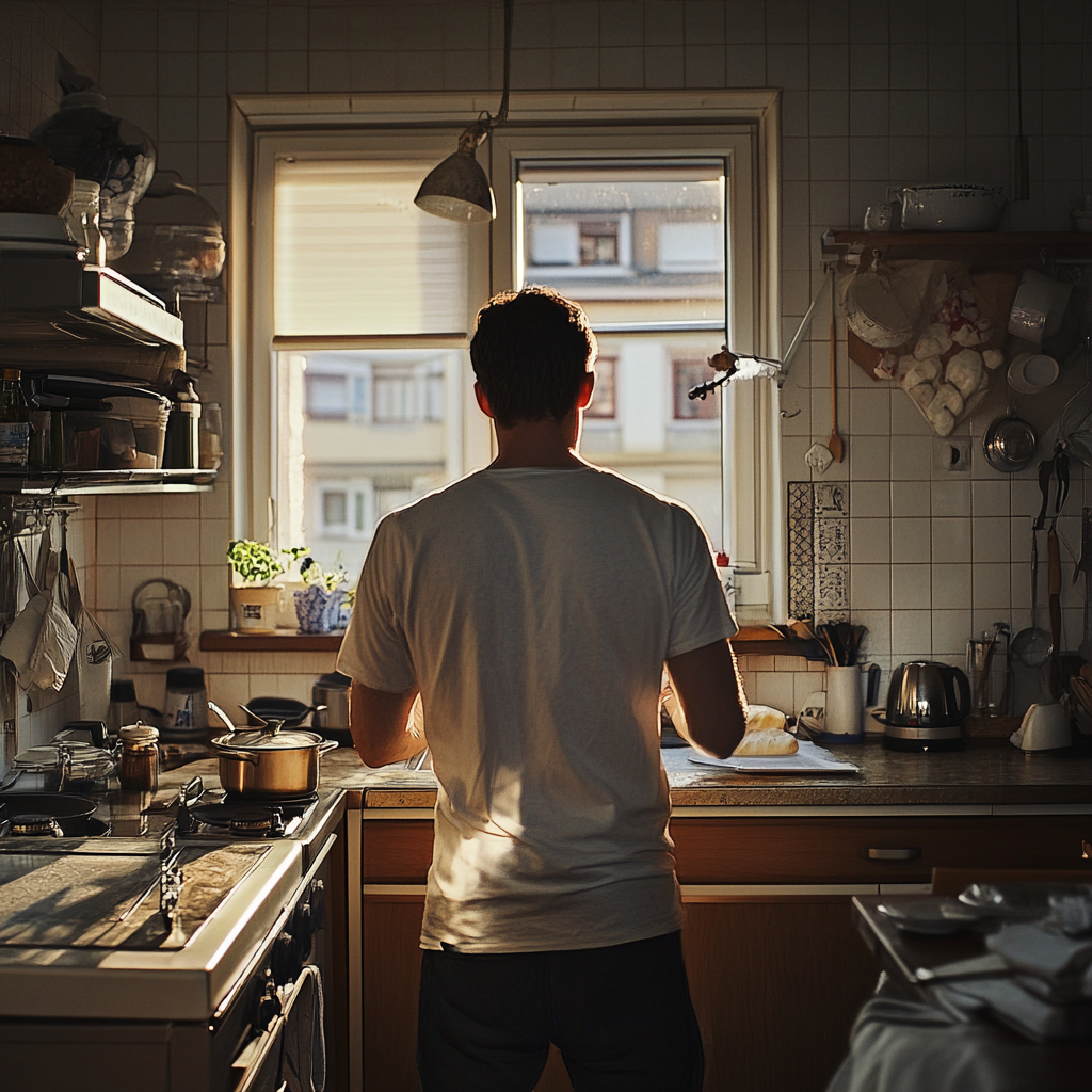 Un homme dans une cuisine | Source : Midjourney