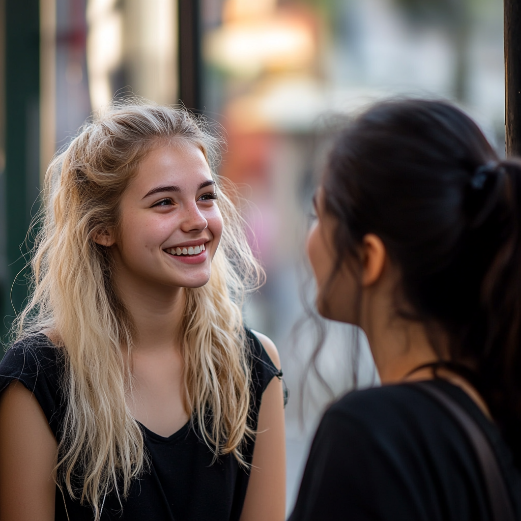 Deux filles se rencontrent enfin | Source : Midjourney