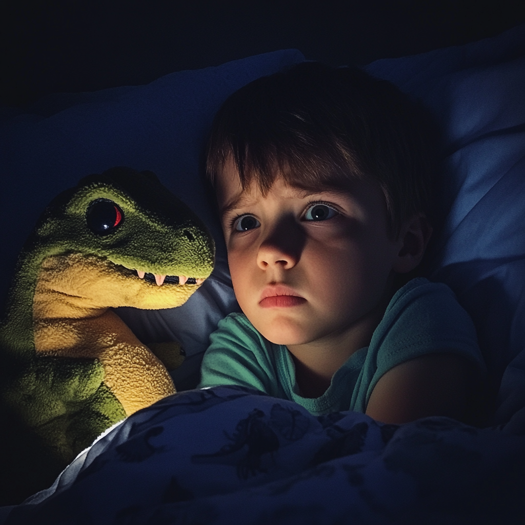 Un petit garçon dans son lit | Source : Midjourney