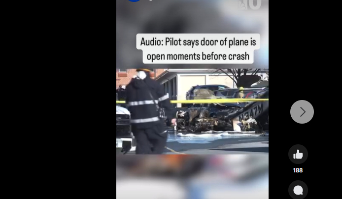 Capture d'écran des suites de l'accident d'avion survenu dans le comté de Lancaster, en Pennsylvanie, le 9 mars 2025, d'après un post Facebook daté du 10 mars 2025. | Source : Facebook/NBC10 Philadelphia