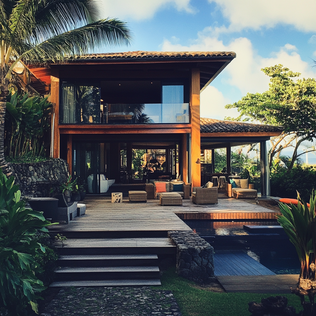 L'extérieur d'un Airbnb | Source : Midjourney