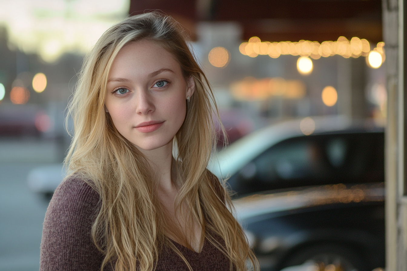 Une femme sérieuse dans un parking | Source : Midjourney