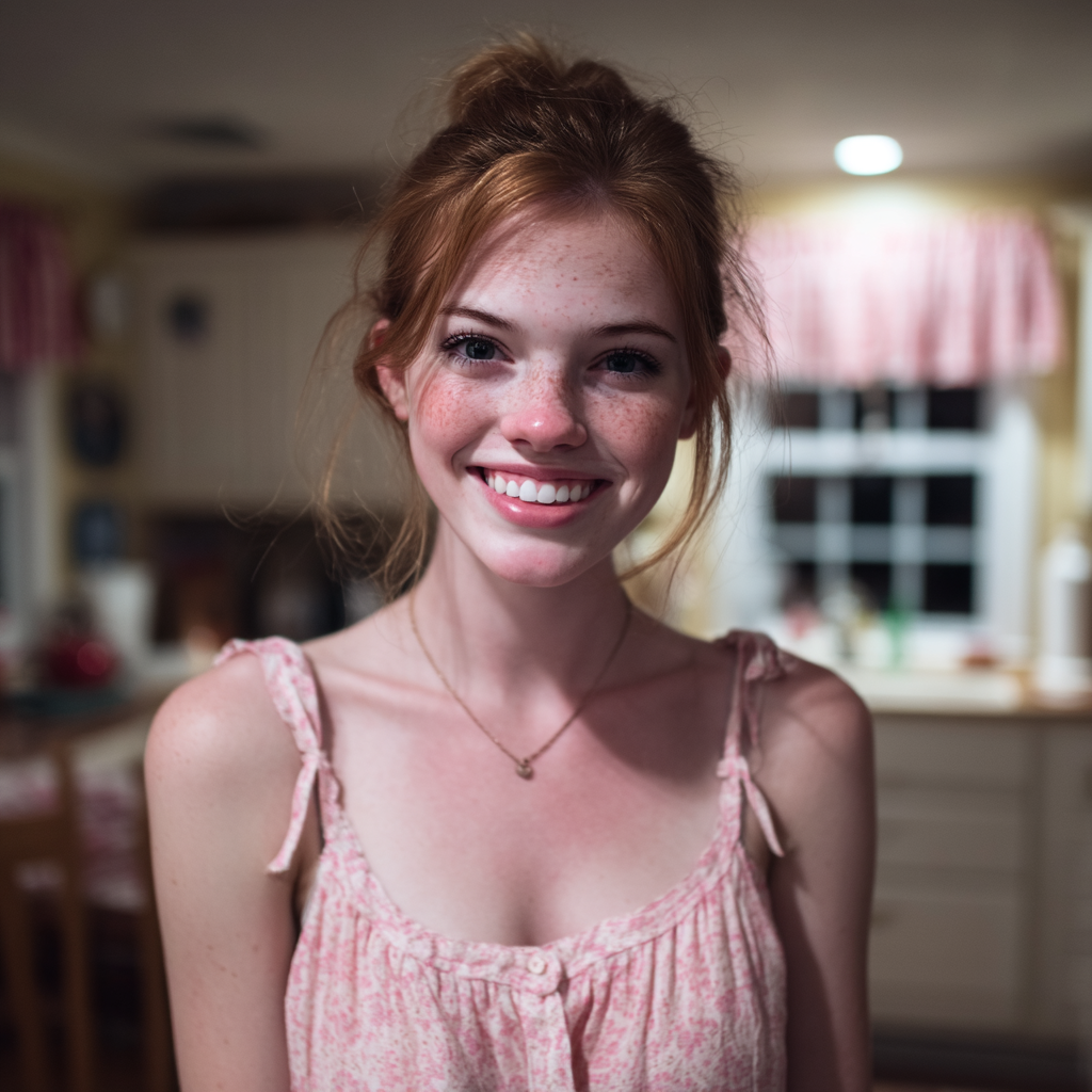 Une jeune femme heureuse | Source : Midjourney