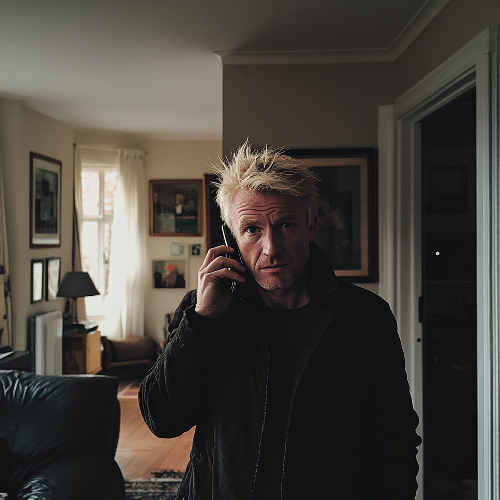 Un homme qui parle au téléphone | Source : Midjourney