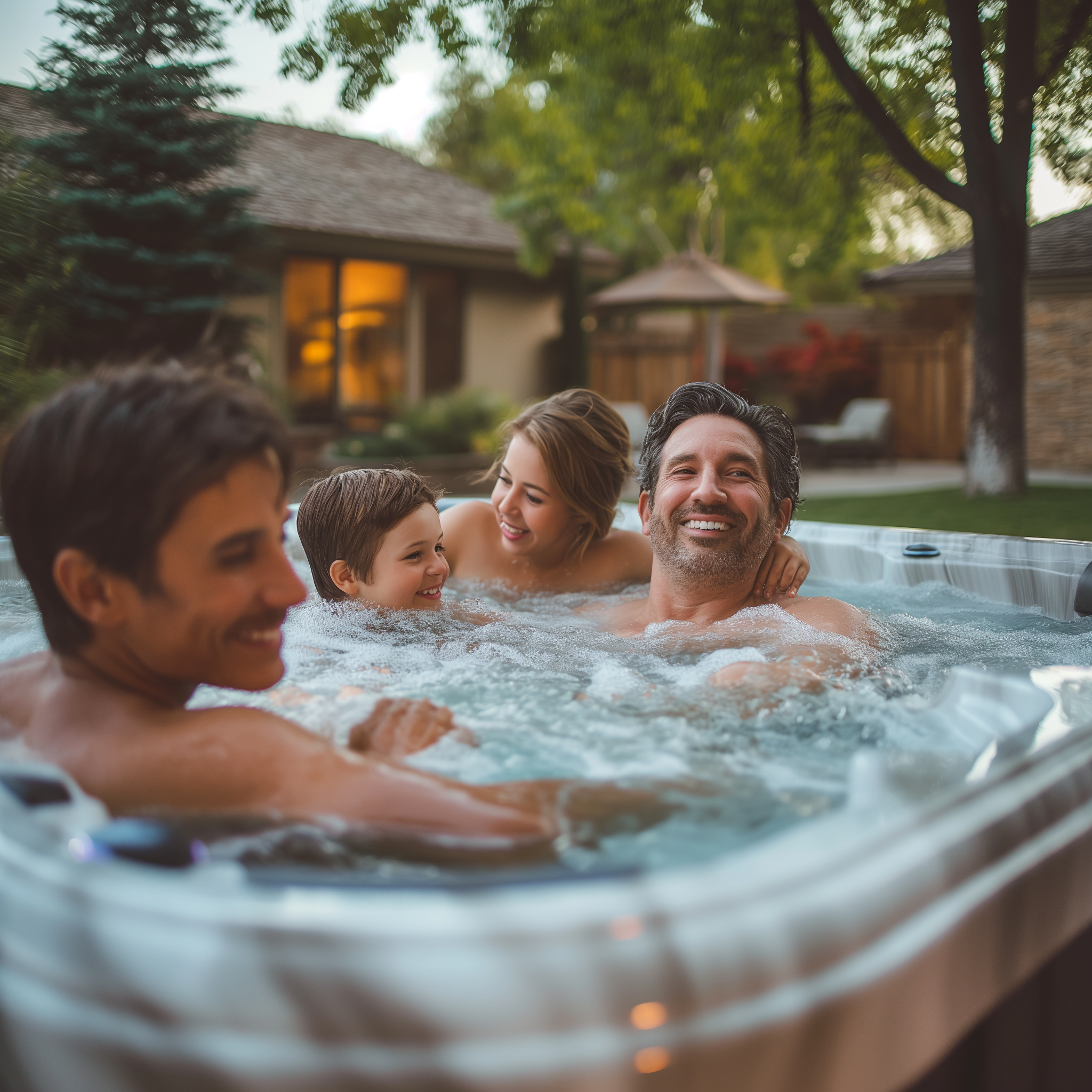 Une famille heureuse dans un jacuzzi | Source : Midjourney