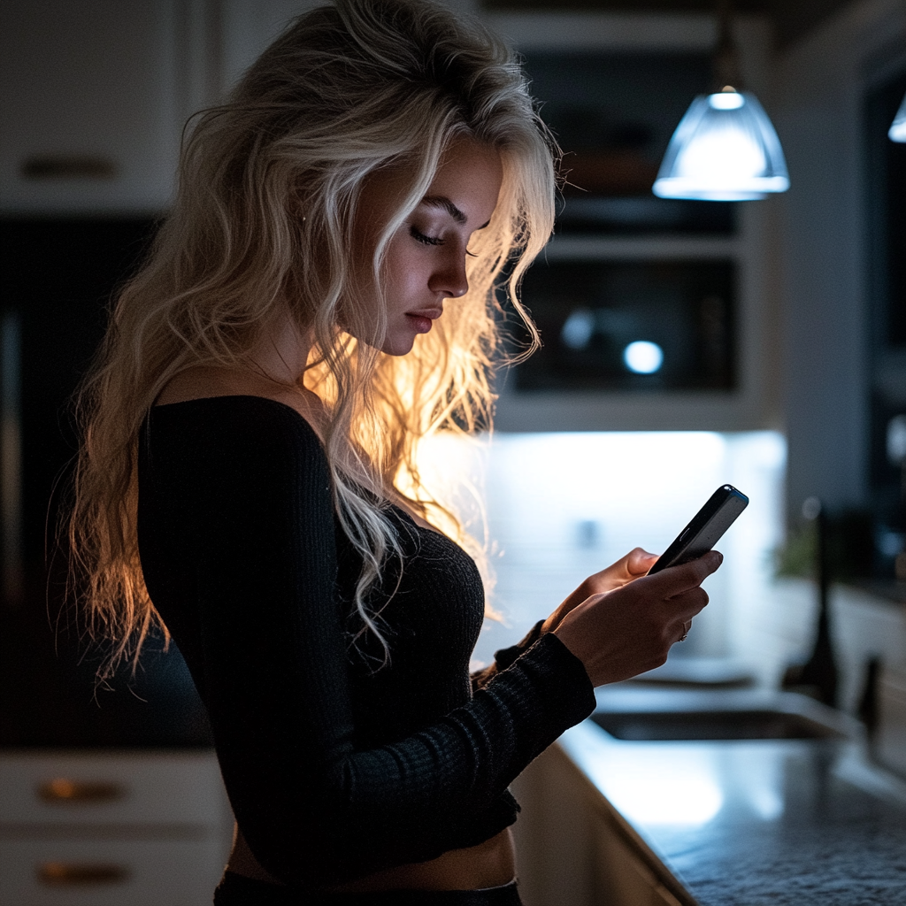 Une jeune femme envoyant des messages sur son téléphone | Source : Midjourney