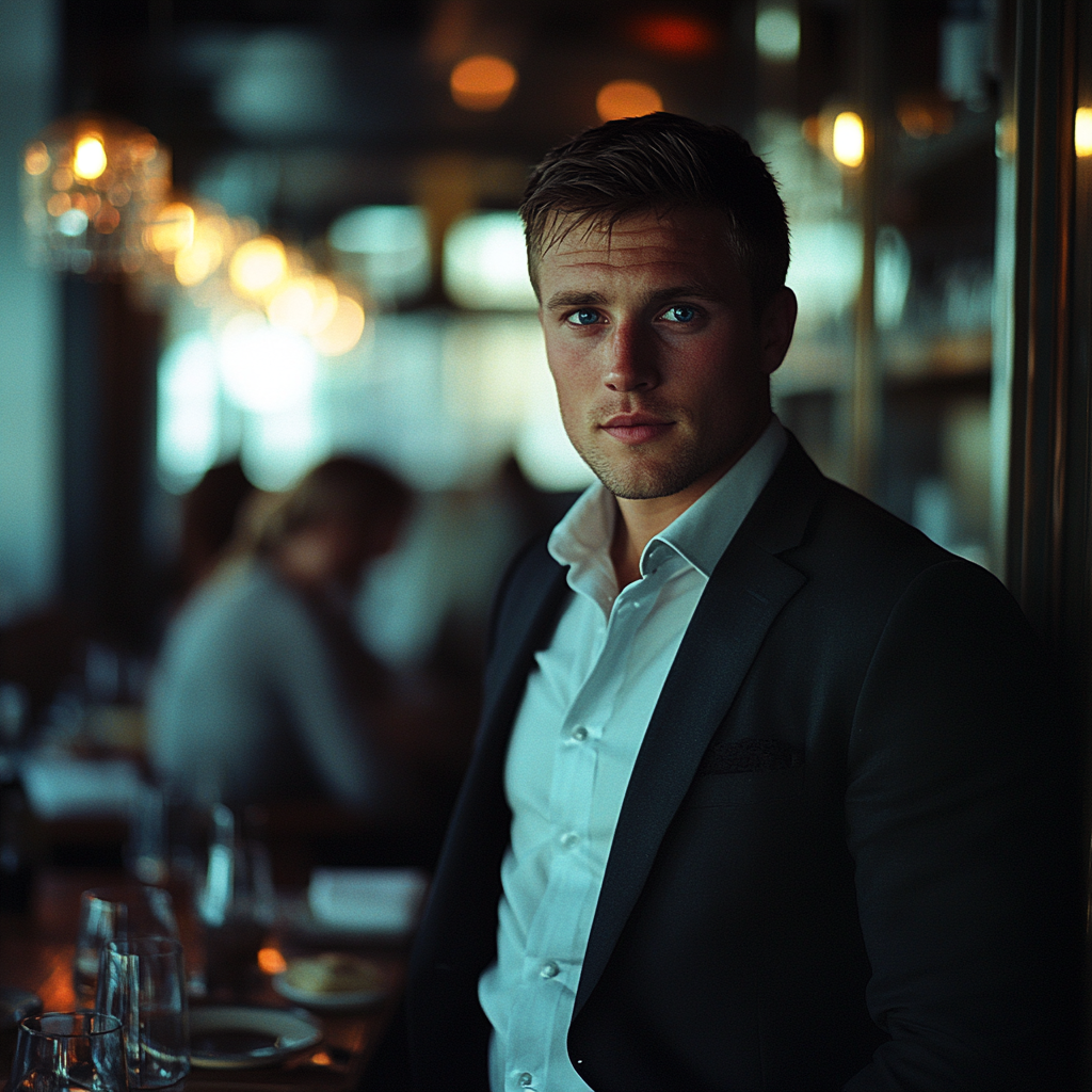 Un homme bien habillé dans un restaurant | Source : Midjourney