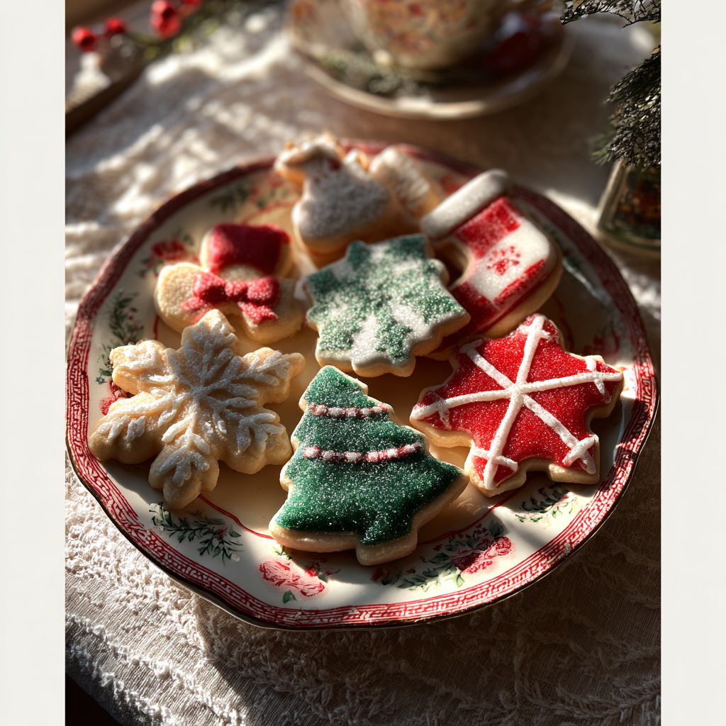 Une assiette de biscuits de Noël | Source : Midjourney