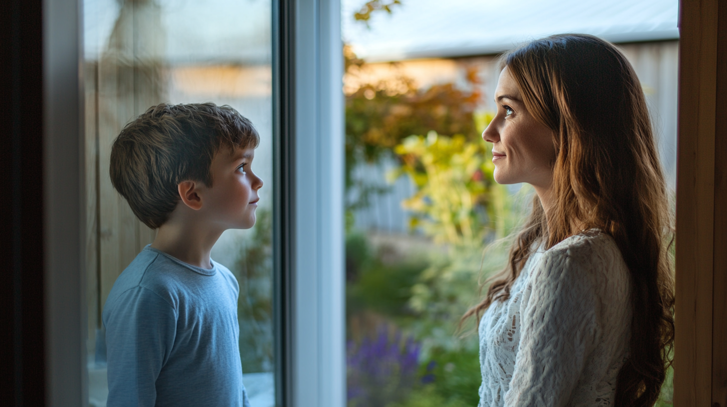 Un garçon qui regarde une femme | Source : Midjourney