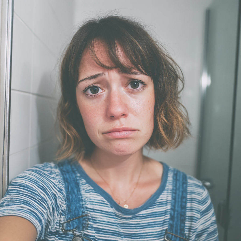 Une femme émotive qui se regarde dans un miroir | Source : Midjourney