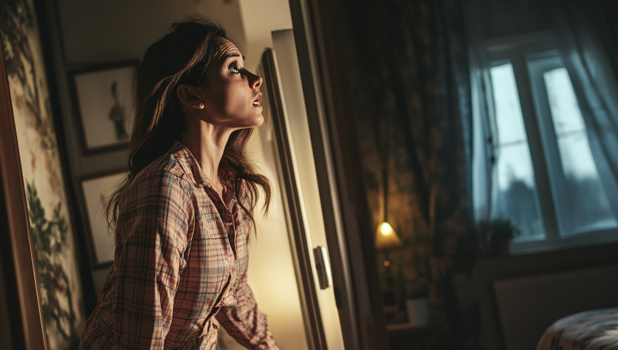 Une femme affolée fouille sa maison | Source : Midjourney