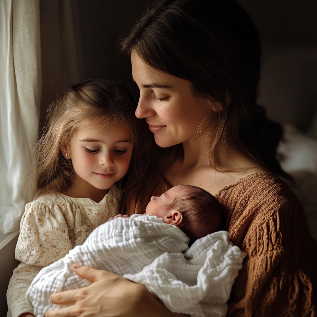 Mère en train de tisser des liens avec ses enfants | Source : Midjourney