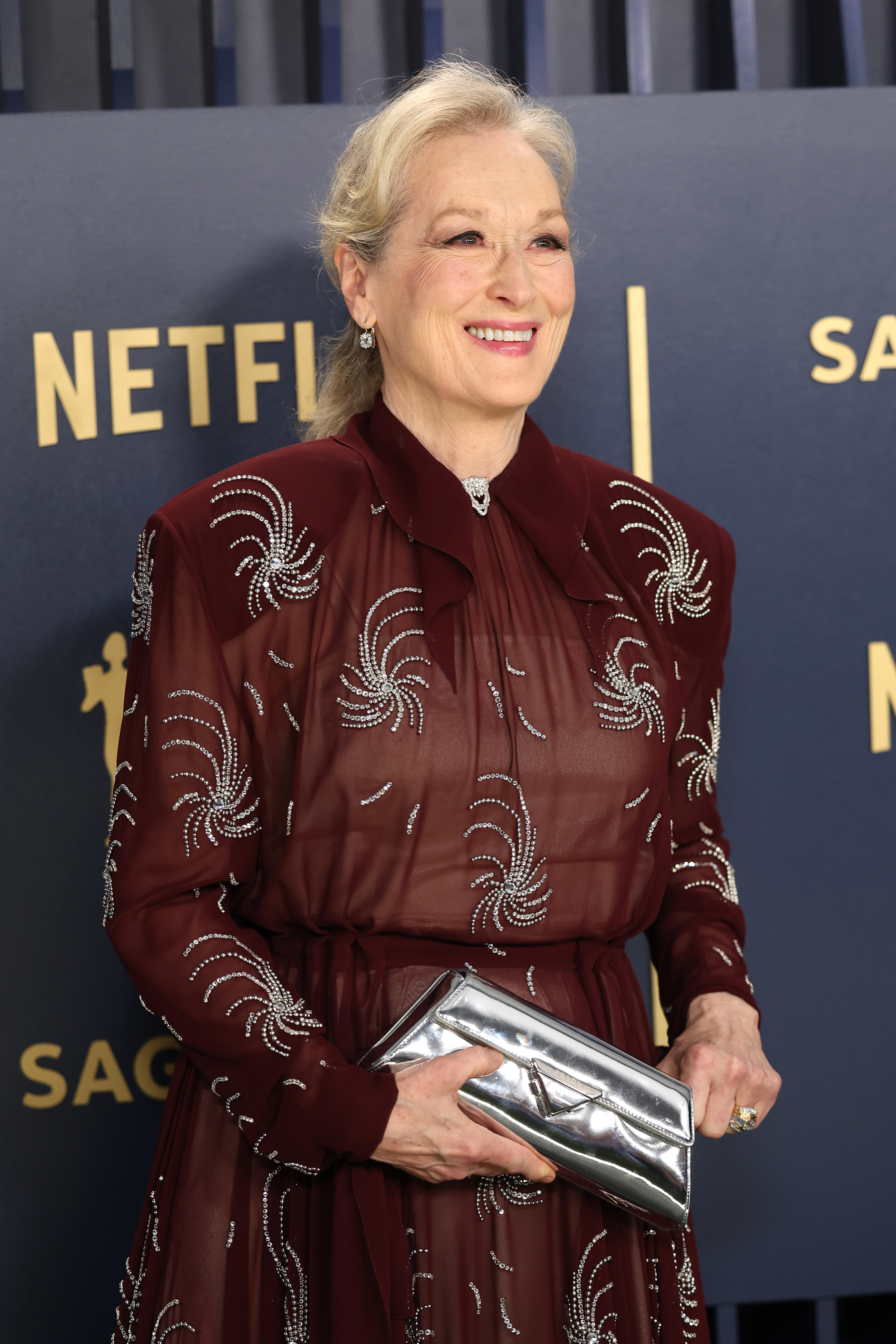 Meryl Streep assiste à la 30e cérémonie annuelle des Screen Actors Guild Awards au Shrine Auditorium and Expo Hall de Los Angeles, en Californie, le 24 février 2024. | Source : Getty Images