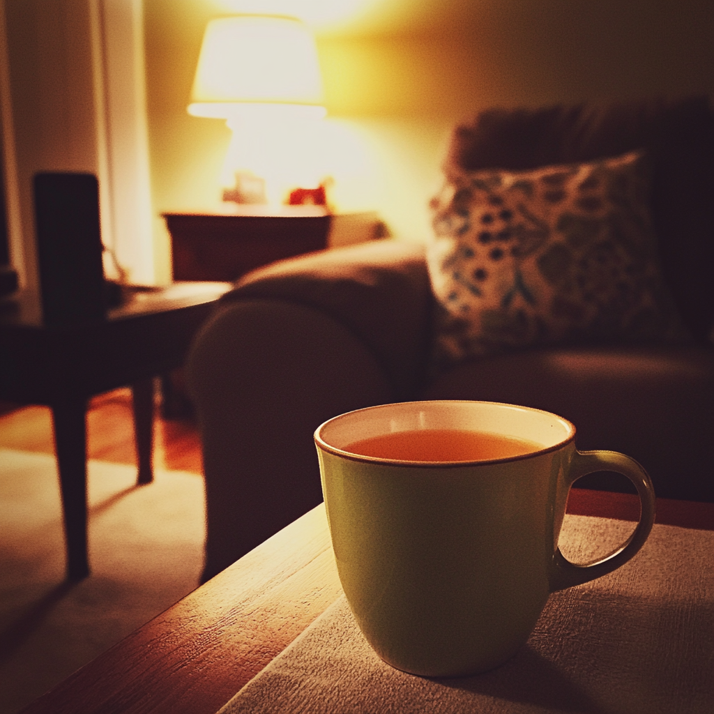 Une tasse de thé sur une table | Source : Midjourney