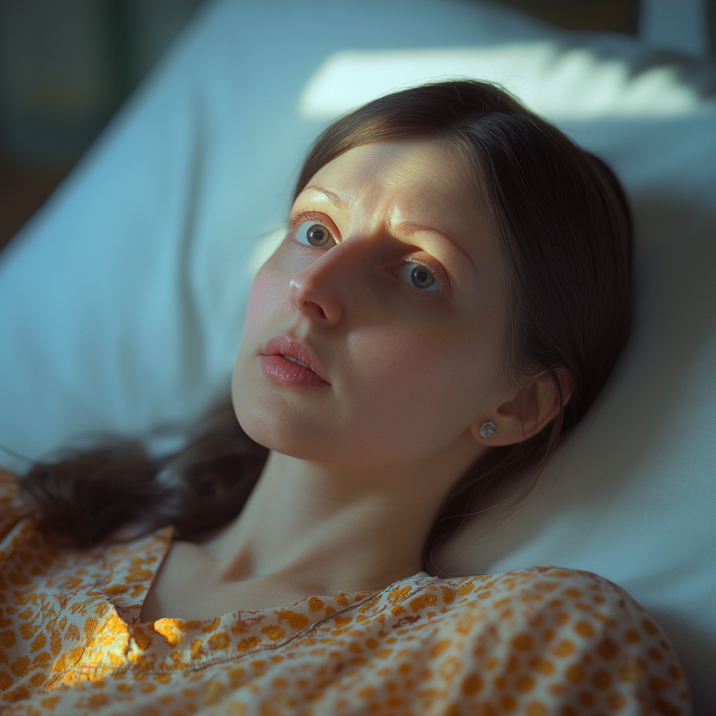 Une femme dans un lit d'hôpital | Source : Midjourney