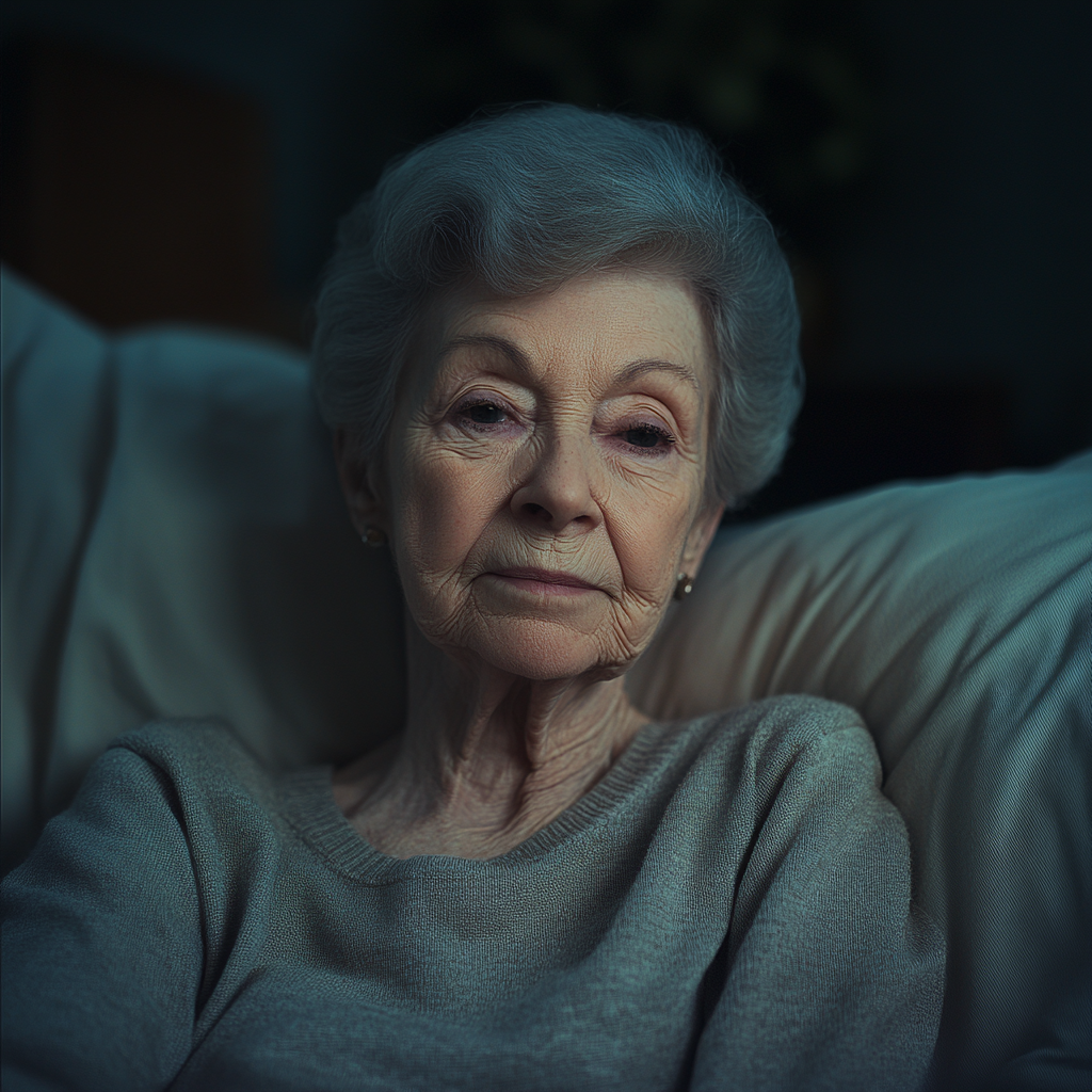 Une femme âgée dans son lit | Source : Midjourney