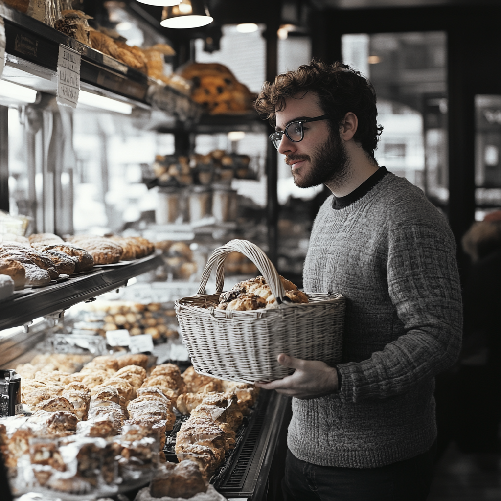 Un homme dans une boulangerie | Source : Midjourney