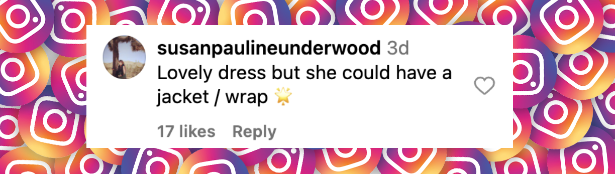 Commentaire d'un netizen sur la robe rose soyeuse de Harper Beckham posté le 20 septembre 2024 | Source : Instagram/hellocanadamag