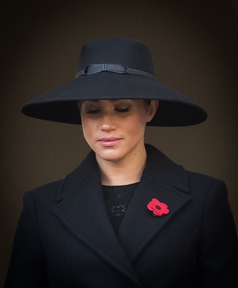 Duchesse de Sussex lors de la commémoration annuelle du dimanche du Souvenir au cénotaphe le 10 novembre 2019 à Londres, en Angleterre.  | Photo : Getty Images