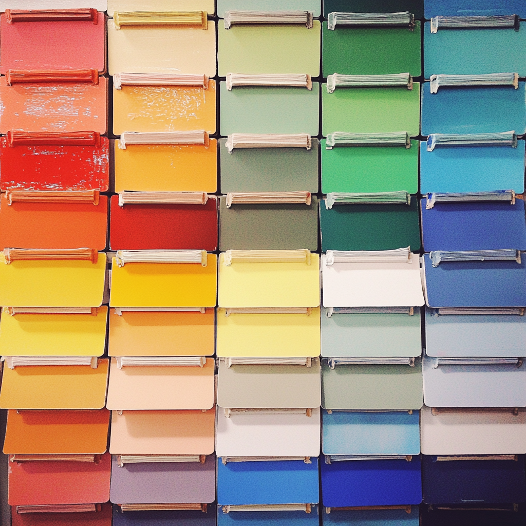 Échantillons de peinture dans un magasin | Source : Midjourney