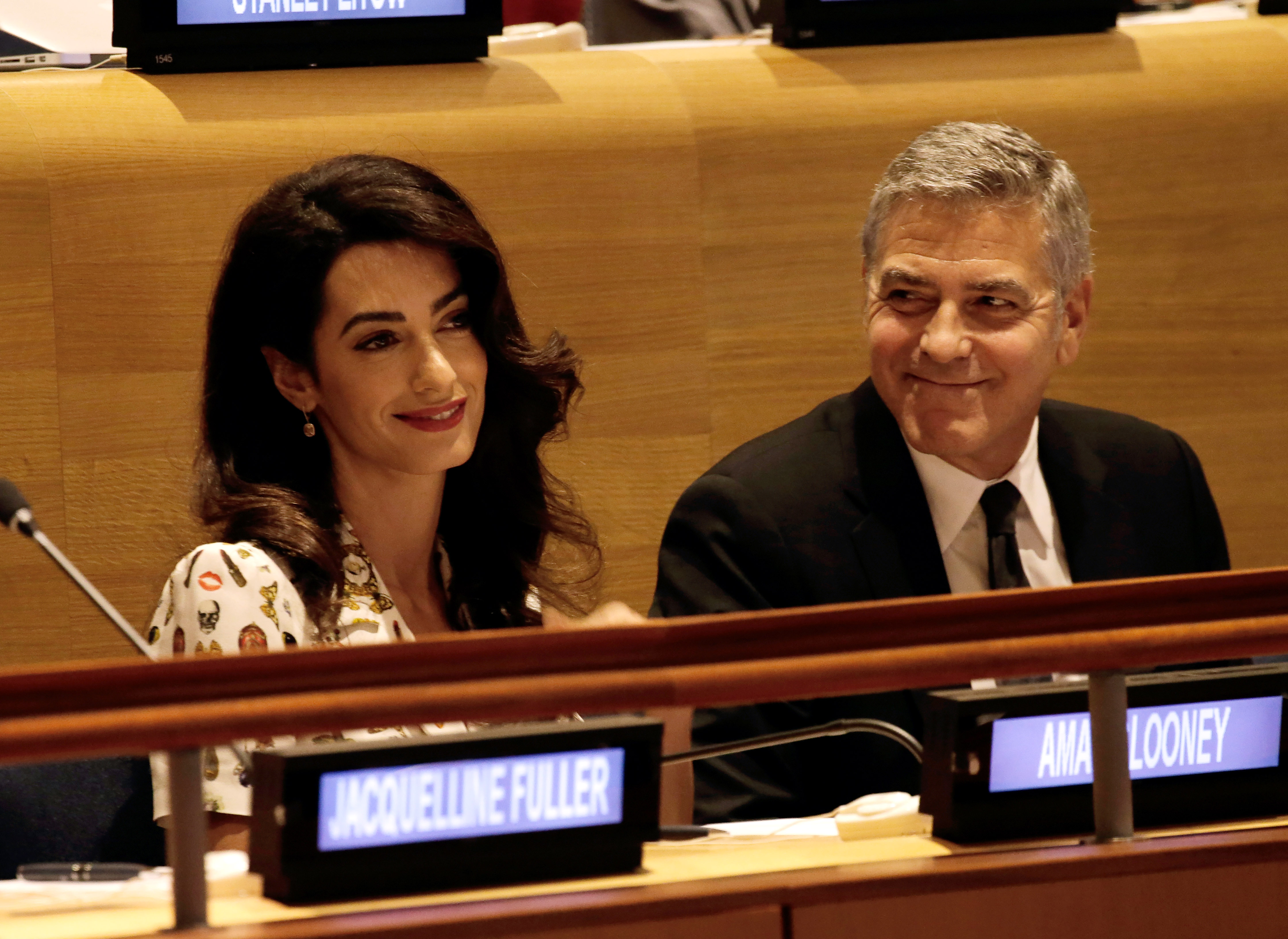 L'acteur George Clooney et sa femme Amal Clooney à l'Assemblée générale des Nations Unies le 20 septembre 2016 à New York | Source : Getty Images