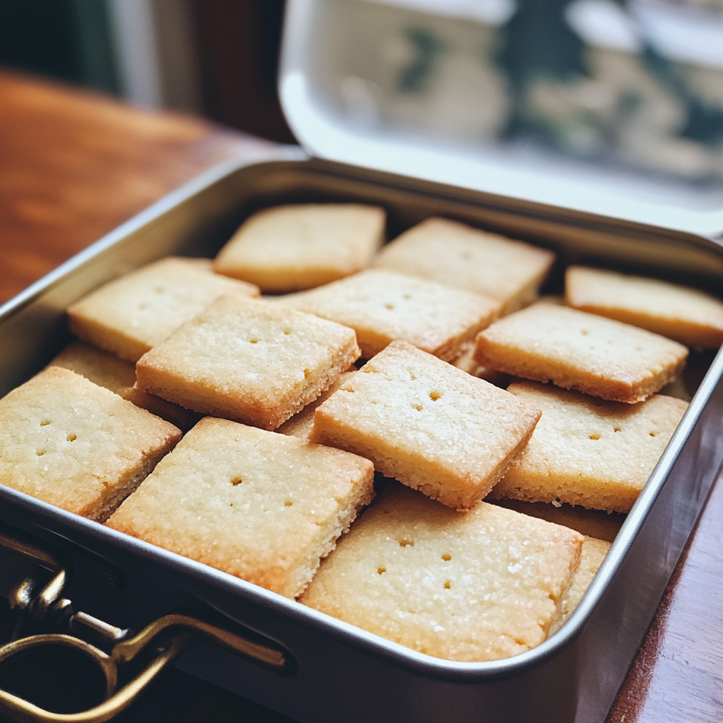 A box of shortbread cookies | Source: Midjourney