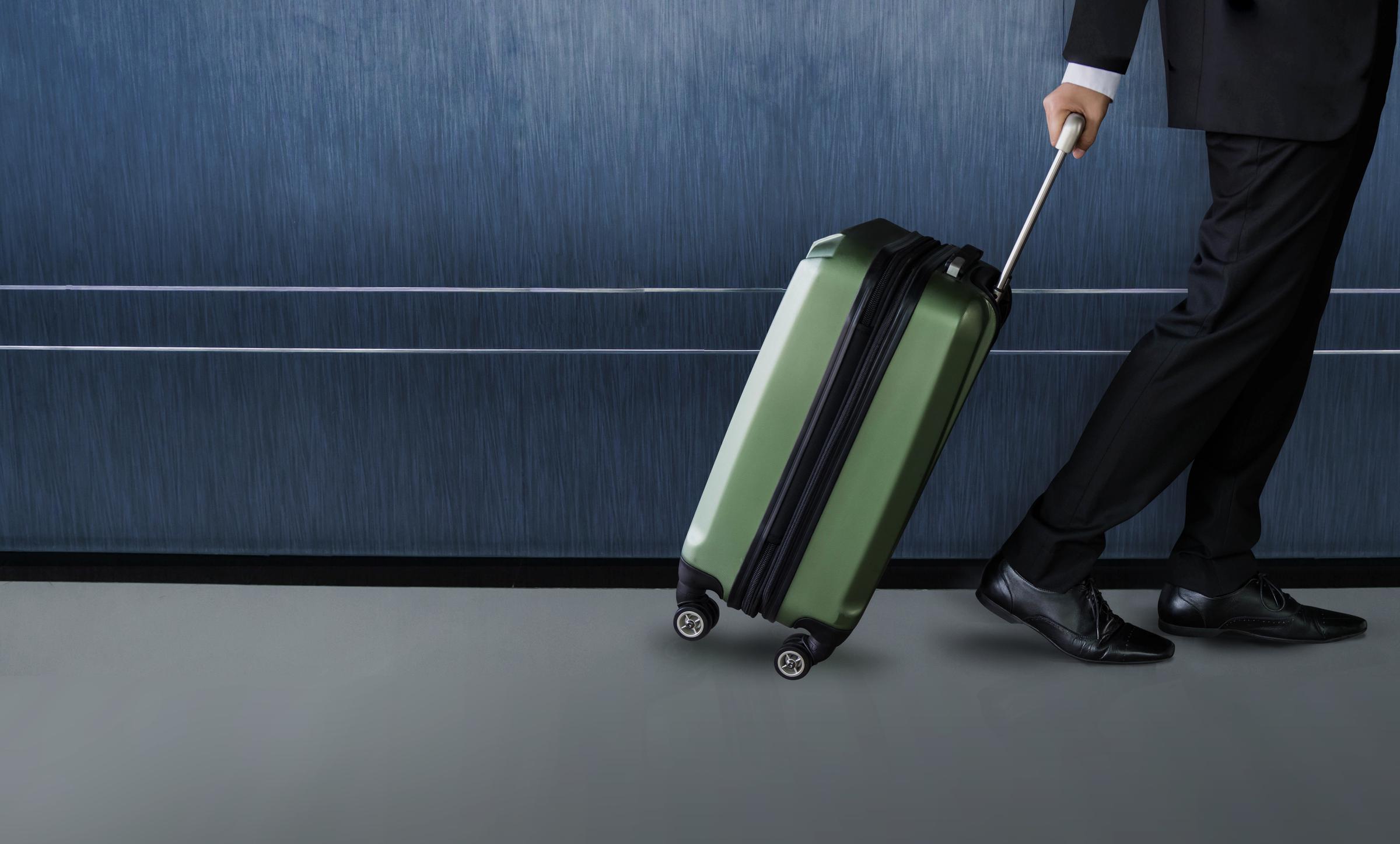 Homme d'affaires avec des bagages | Source : Shutterstock