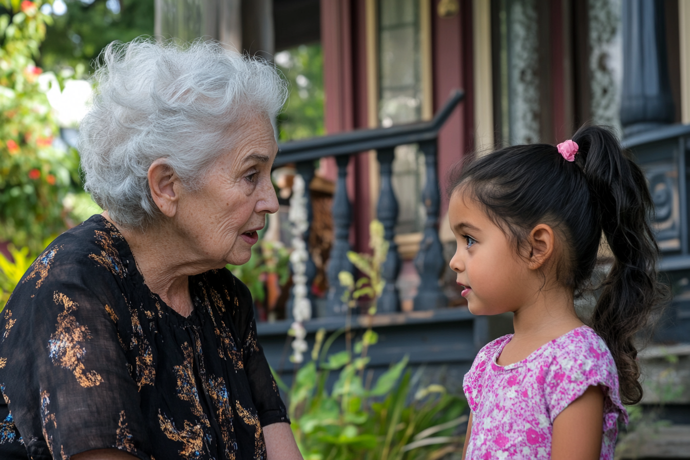 Une femme qui parle à une fille | Source : Midjourney