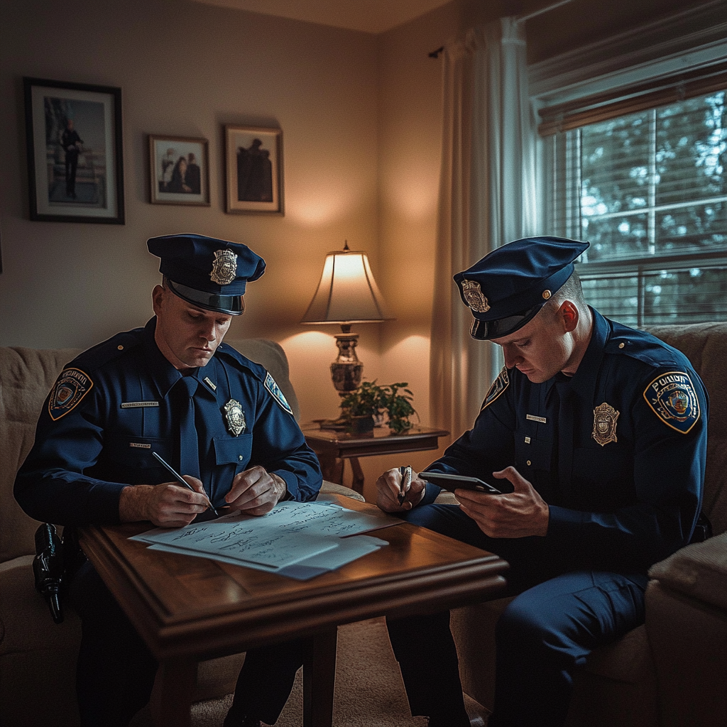 Deux policiers qui travaillent sur le terrain Source : Midjourney